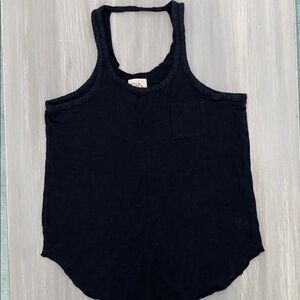 Chaser Black Cotton Pocket Tank with Back Strap